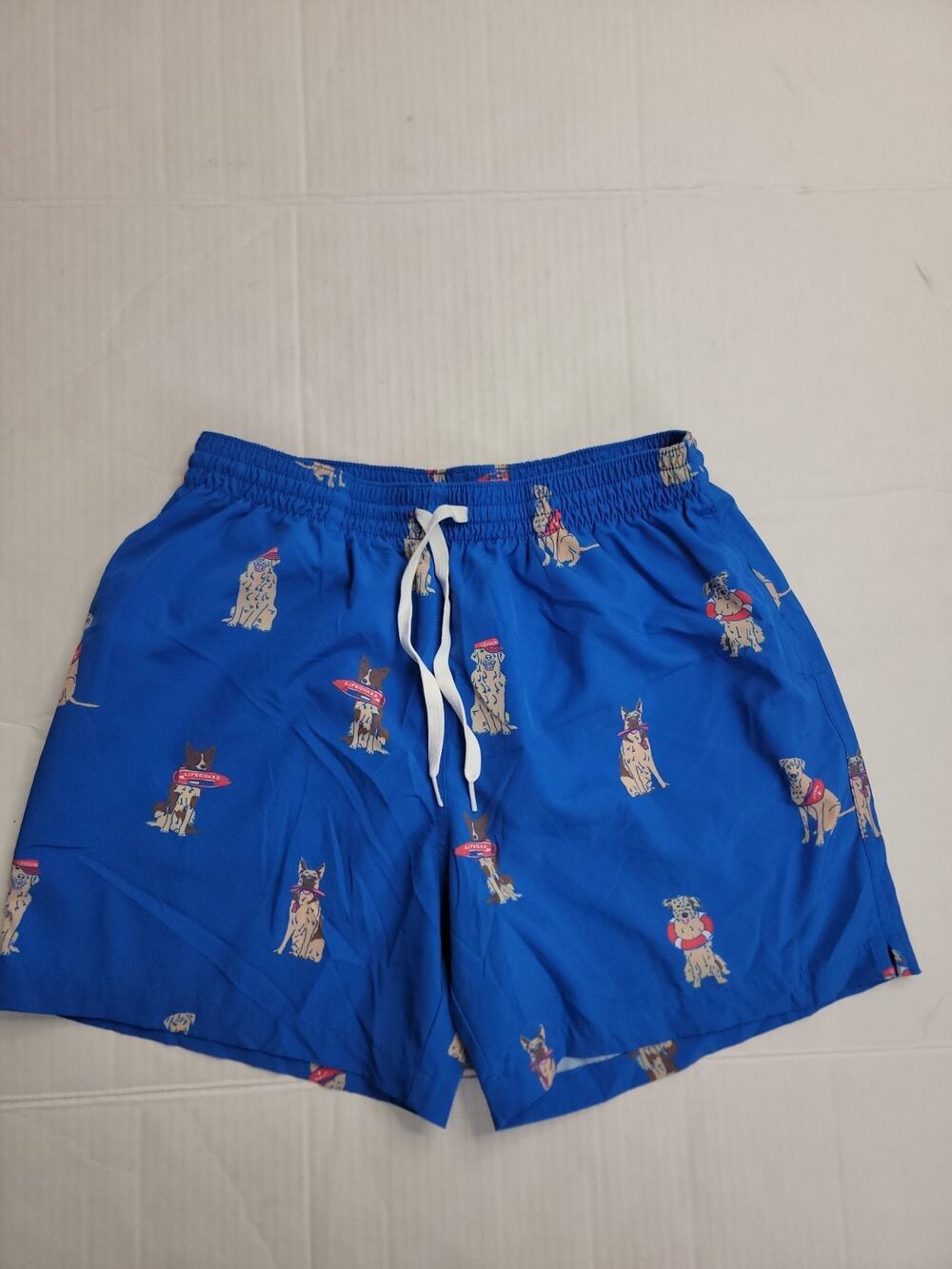 Chubbies Swim Trunks Mens Sz Large Blue Lifeguard Dog 5.5" Inseam Shorts